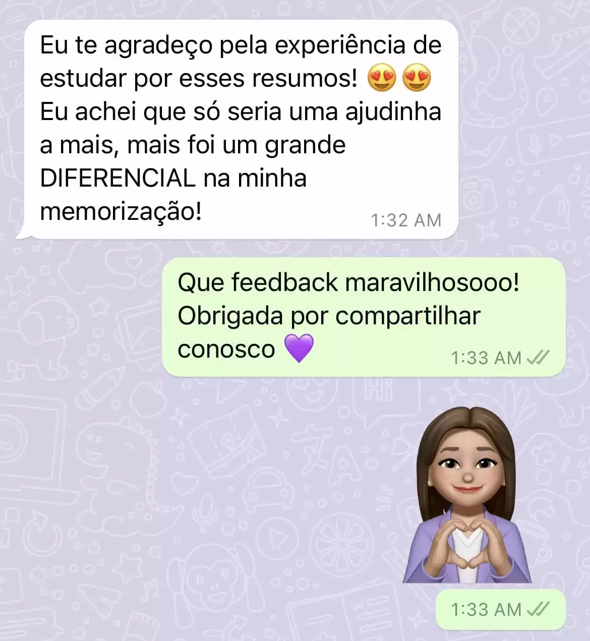 Depoimento de aluna