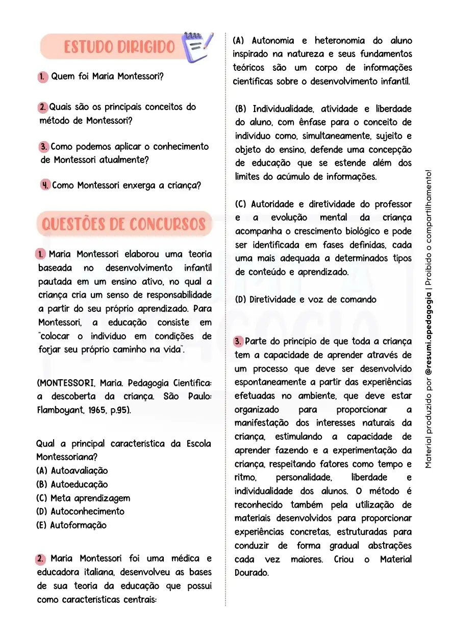 Amostra do resumo de Teóricos